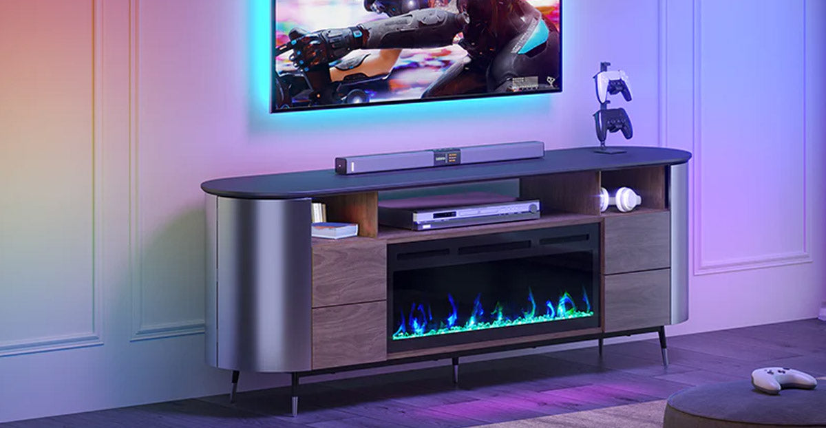 AlivingHome Fireplace TV Stand
