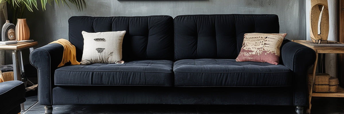 decorate black couch
