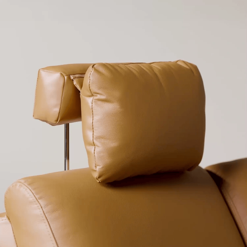 AeroStretch Massage Edition Power Leather Reclining Sofa with Adjustable Headrest