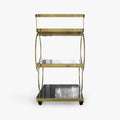 Eden Common Luxury Iron 3-Tier Coffee Rolling Gold Bar Cart with Handle & Wheels
