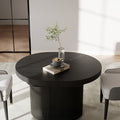 George Modern Oval & Round 2 - 4 Seater 43.3"-55.2" Extendable Wooden Black Dining Table for Small Spaces
