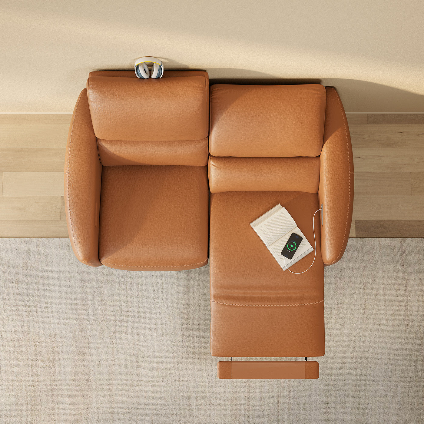 V,{Top-Grain Leather?Loveseat}