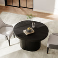 George Modern Oval & Round 2 - 4 Seater 43.3"-55.2" Extendable Wooden Black Dining Table for Small Spaces