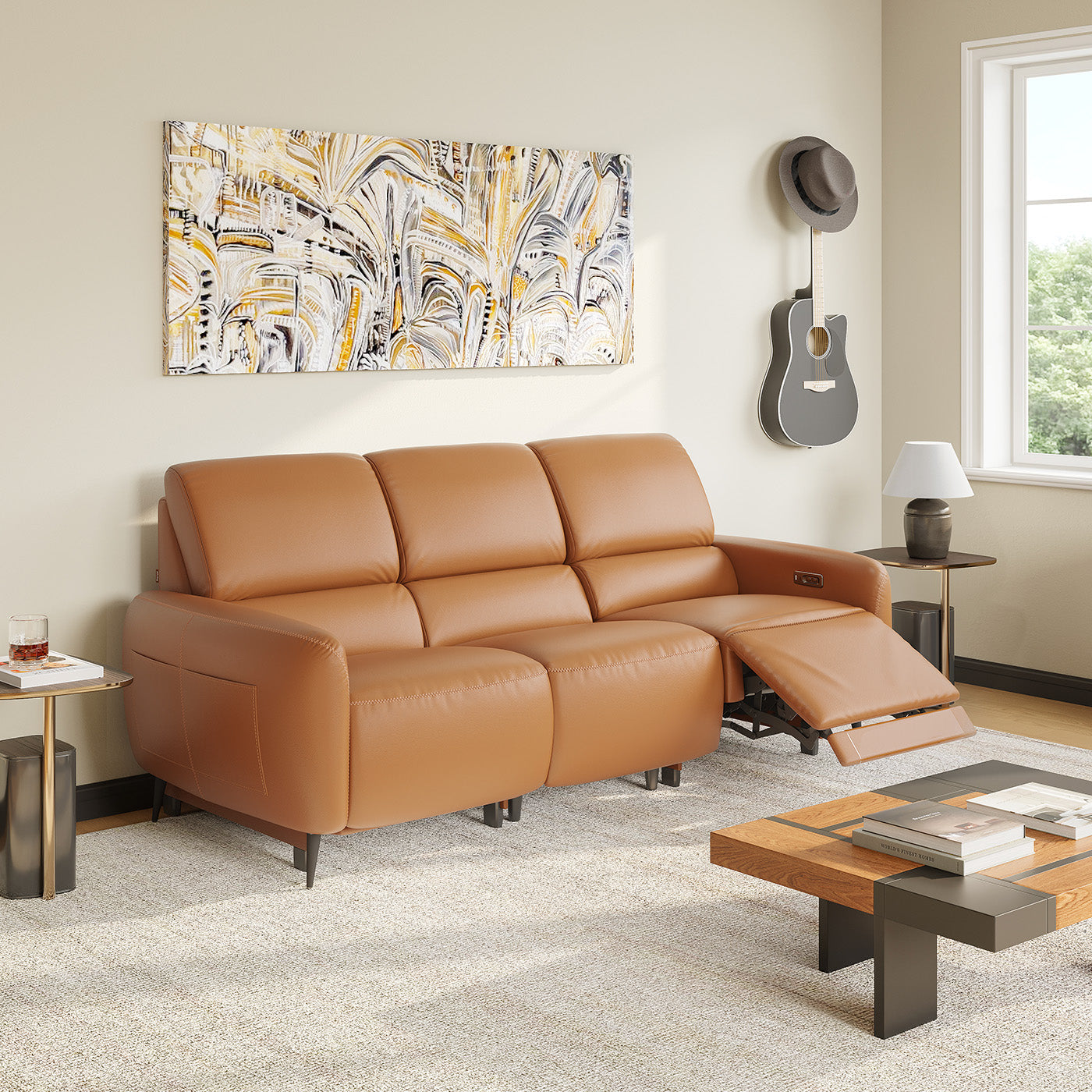 V,{Top-Grain Leather?Three-Seat}