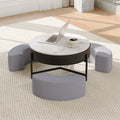 Thomas Modern Round Lift-Top Coffee Table with Storage and Ottoman