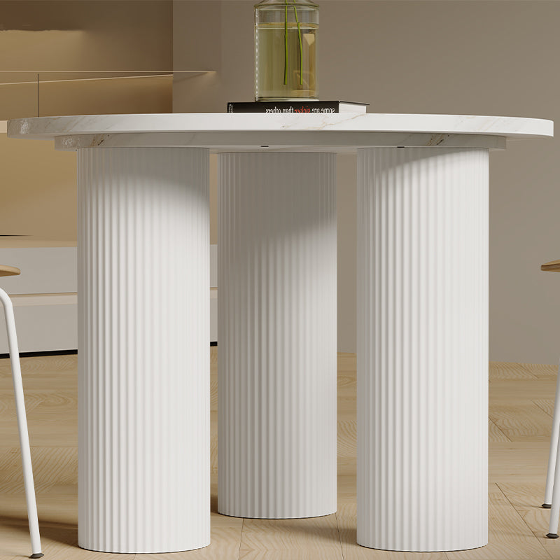 Kelly Nordic 39.4 Inch 3 Legs White Round Dining Table for Small Spaces