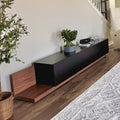 George Modern Black Extendable TV Stand with Drawers