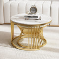 Eden Common Luxury Modern Round Nesting 2 Tier Coffee Table