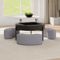 Thomas Modern Round Lift-Top Coffee Table with Storage and Ottoman