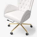Sophie Common Luxury White Leather Ergonomic Office Adjustable Height Swivel Chair