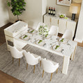 Selene Modern Square Extendable Dining Table with Light and Storage for 4-6 Seats