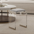 Sophie Common Luxury Acrylic Small Ottoman Stool for Dorm Room White