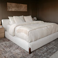 Miya Japandi Upholstered Sherpa Queen/King Platform Bed Frame with Thickness Headboard