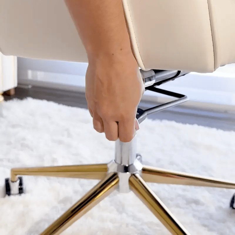 Sophie Common Luxury White Leather Ergonomic Office Adjustable Height Swivel Chair