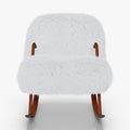 Miya Japandi White Plush Nursery Rocking Chair with Home Living  Accents