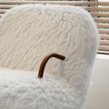 Miya Japandi White Plush Nursery Rocking Chair with Home Living  Accents
