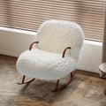 Miya Japandi White Plush Nursery Rocking Chair with Home Living  Accents