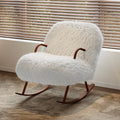 Miya Japandi White Plush Nursery Rocking Chair with Home Living  Accents