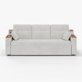 Miya Japandi Convertible Sleeper Sofa Trundle Bed Futon with Storage & USB Port