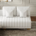 Eden Common Luxury White L Shaped PU Leather Modular Couch with Storage and Ottoman