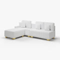 Eden Common Luxury White L Shaped PU Leather Modular Couch with Storage and Ottoman