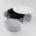 Thomas Modern Round Lift-Top Coffee Table with Storage and Ottoman