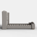 Sophie Common Luxury Tufted Grey Upholstered Wingback Platform Bed Frame Queen with Headboard