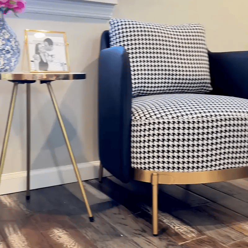 George Modern Houndstooth Pattern Living Room Chair with Arms