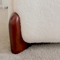 Miya Japandi Upholstered Sherpa Queen/King Platform Bed Frame with Thickness Headboard