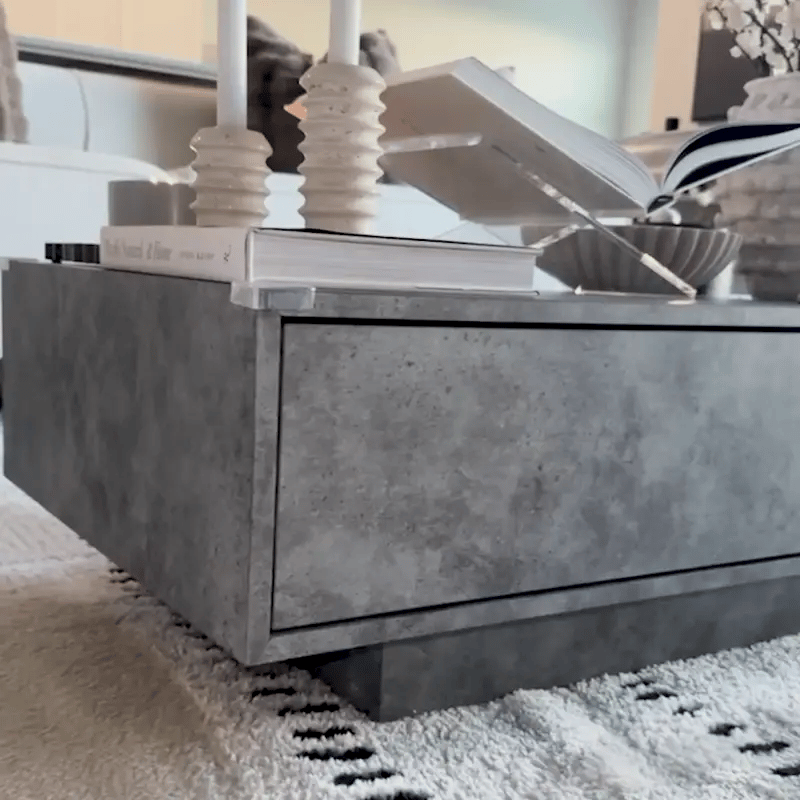 Jackson Modern Gray Rectangle Coffee Table with Storage