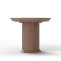 Miya Japandi 35.5" Small Round Wooden Dining Table for 2 with Pedestal Base