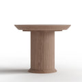 Miya Japandi 35.5" Small Round Wooden Dining Table for 2 with Pedestal Base