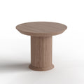 Miya Japandi 35.5" Small Round Wooden Dining Table for 2 with Pedestal Base