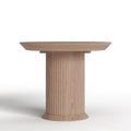 Miya Japandi 35.5" Small Round Wooden Dining Table for 2 with Pedestal Base