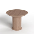 Miya Japandi 35.5" Small Round Wooden Dining Table for 2 with Pedestal Base