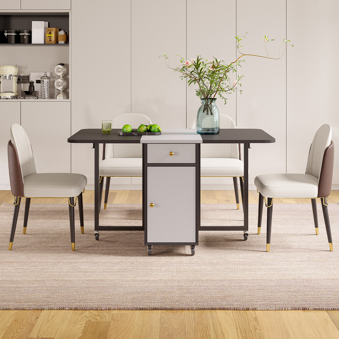 Folding Dining Table Set with 4 Chairs