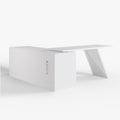 George Modern Home Office White Large L Shaped Executive Desk with Drawers & Cabinet