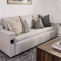 George Modern Convertible Sofa Sleeper Leather Futon Bed with Speaker & USB Ports