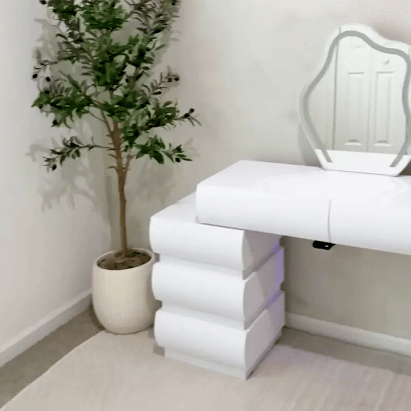 Elina Nordic Vanity Table with LED Mirror and Drawers