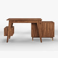 Miya Japandi Walnut Modern Home Office Desk with Drawers Multi-Functional Storage