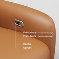 AeroStretch Massage Edition Power Leather Reclining Sofa with Adjustable Headrest