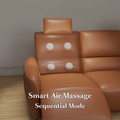 AeroStretch Power Massage Edition Leather Reclining Sofa with Adjustable Headrest