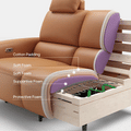 AeroStretch Massage Edition Power Leather Reclining Sofa with Adjustable Headrest