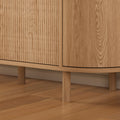 Todd Japandi Light Brown Wood 59.1" Kitchen Sideboard Buffet Cabinet with Storage