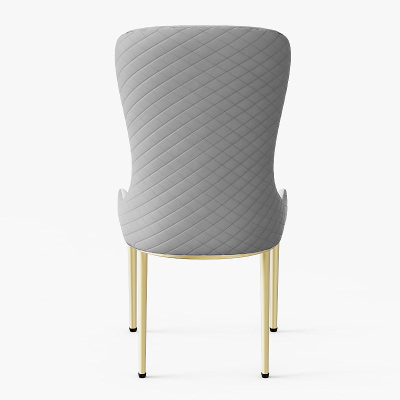 Sophie Common Luxury White Dining Room Chair Leather with Gray High Back