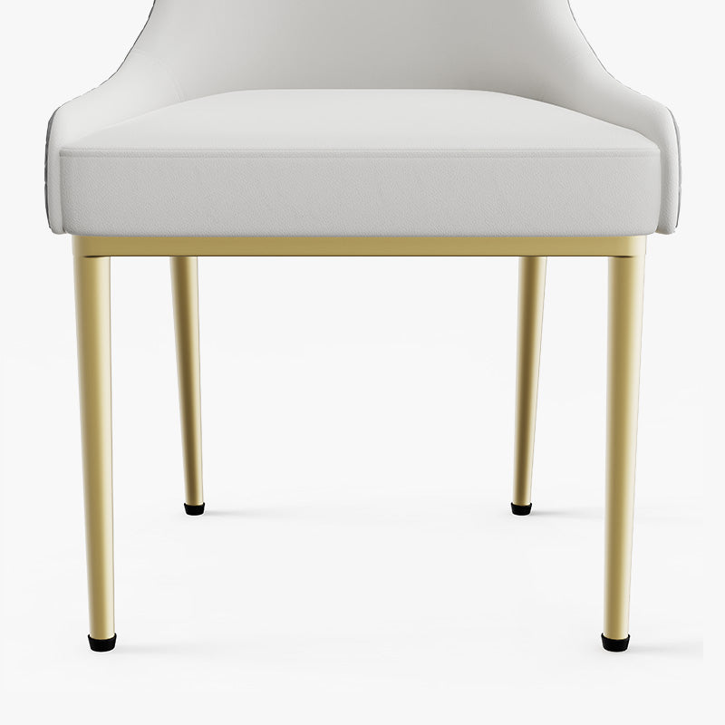 Sophie Common Luxury White Dining Room Chair Leather with Gray High Back