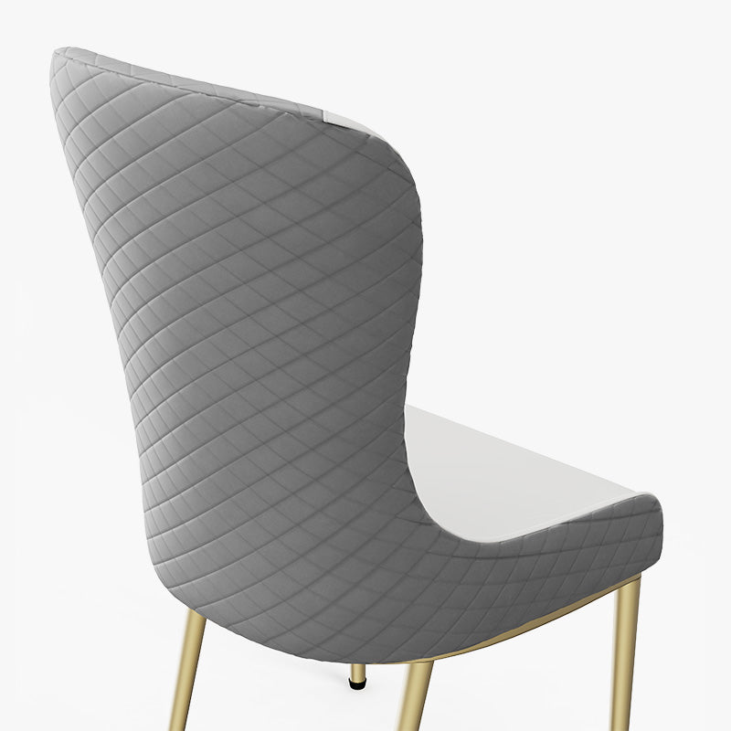 Sophie Common Luxury White Dining Room Chair Leather with Gray High Back