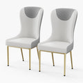 Sophie Common Luxury White Dining Room Chair Leather with Gray High Back