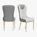 Sophie Common Luxury White Dining Room Chair Leather with Gray High Back