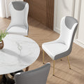 Sophie Common Luxury White Dining Room Chair Leather with Gray High Back